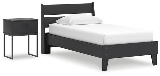 Socalle Twin Panel Platform Bed with Nightstand