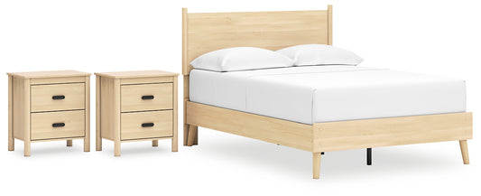 Cabinella Full Platform Panel Bed with 2 Nightstands