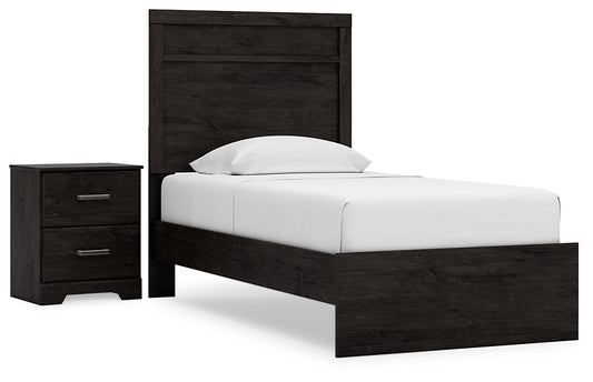 Belachime Twin Panel Bed with Nightstand