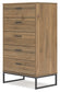 Deanlow Full Platform Panel Bed with Dresser, Chest and Nightstand