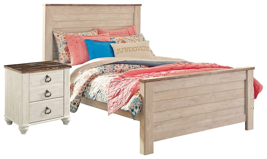 Willowton Twin Panel Bed with Nightstand