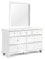 Fortman Queen Panel Bed with Mirrored Dresser and Nightstand